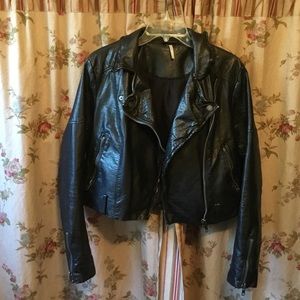 Free People Moto Vegan Leather Jacket